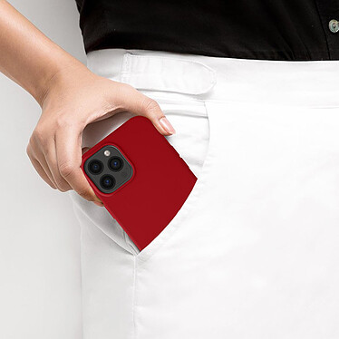 Avizar Coque iPhone 13 Pro Max Silicone Semi-rigide Finition Soft-touch rouge carmin pas cher
