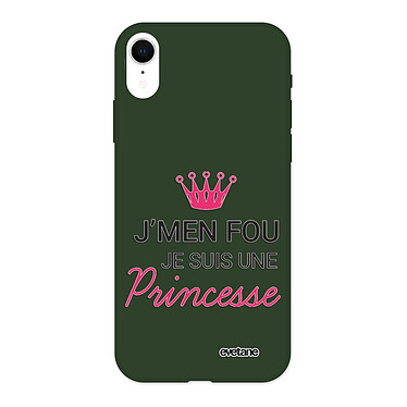 Evetane Coque iPhone Xr Silicone Liquide Douce vert kaki Je suis une princesse