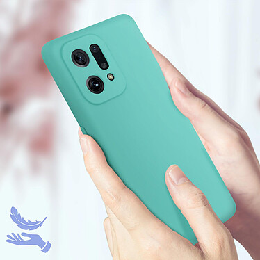 Acheter Avizar Coque pour Oppo Find X5 Silicone Semi-rigide Finition Soft-touch Fine  Turquoise