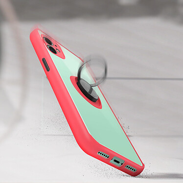 Acheter Avizar Coque iPhone 11 Bi-matière Bague Métallique Support rouge