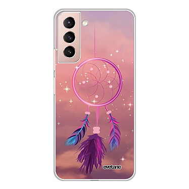 Evetane Coque Samsung Galaxy S21 Plus 5G 360 intégrale transparente Motif Attrape rêve rose Tendance