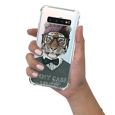 Evetane Coque Samsung Galaxy S10 anti-choc souple angles renforcés transparente Motif Tigre Fashion pas cher