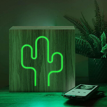 Avis Color Block Enceinte Lumineuse Multifonction , Haut-Parleurs Bluetooth, Charge Induction Néon Cactus