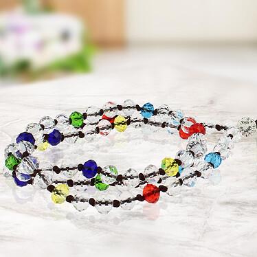 Avis Avizar Bijou de Téléphone Bracelet à Perles Cristal Collection Krista multicolore