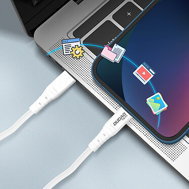 Dudao Câble USB-C vers Lightning Universel Power Delivery 65W Intensité 6A  Blanc pas cher
