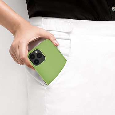 Avizar Coque iPhone 13 Pro Max Silicone Semi-rigide Finition Soft-touch vert tilleul pas cher