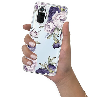 LaCoqueFrançaise Coque Xiaomi Redmi Note 10 Pro 360 intégrale transparente Motif Pivoines Violettes Tendance pas cher