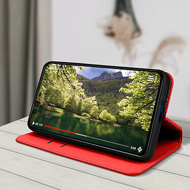 Acheter Avizar Housse Xiaomi Poco X4 Pro 5G Portefeuille Fonction Support Vidéo rouge