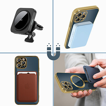 Acheter Avizar Coque MagSafe pour iPhone 12 Pro Silicone Protection Caméra  Contour Chromé Or