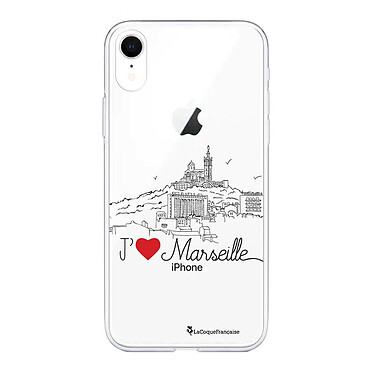 LaCoqueFrançaise Coque iPhone Xr silicone transparente Motif J'aime Marseille ultra resistant