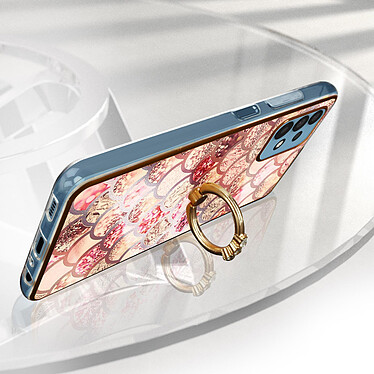 Avis Avizar Coque Samsung Galaxy A32 5G Bi-matière avec Bague de Maintien Motif Écaille Rose