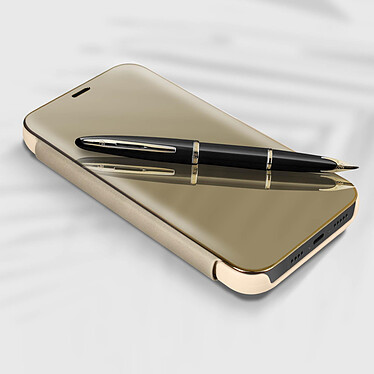 Acheter Avizar Housse iPhone 13 Pro Clapet translucide Design Miroir Support Vidéo doré