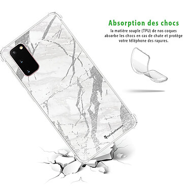 Avis LaCoqueFrançaise Coque Samsung Galaxy S20 anti-choc souple angles renforcés transparente Motif Marbre gris