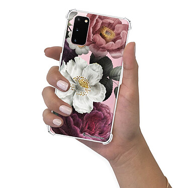 LaCoqueFrançaise Coque Samsung Galaxy S20 anti-choc souple angles renforcés transparente Motif Fleurs roses pas cher