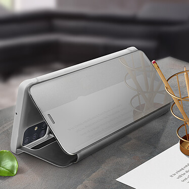 Avis Avizar Housse Samsung Galaxy A51 Clapet Effet Miroir Support Vidéo Argent