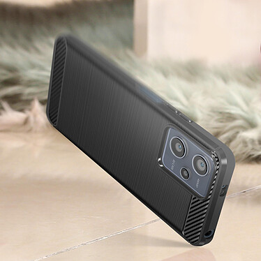 Avizar Coque pour Xiaomi Redmi Note 12 4G et 5G Renforcée Souple Carbone Effet Brossé  Noir pas cher