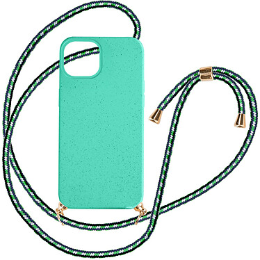 Avizar Coque cordon pour iPhone 15 Plus Silicone Recyclable  Turquoise