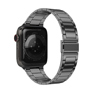 Avizar Bracelet pour Apple Watch Series 8 et 7 45mm / Series SE 2, 6, SE, 5 et 4 44mm / Series 3, 2 et 1 42mm Maillons en Acier Inoxydable Gris