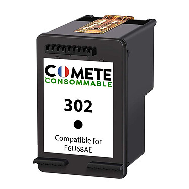 COMETE - Marque Française - 302 - 1 Cartouche d’Encre Compatible pour HP 302 - 1 Noir