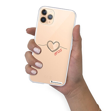 Acheter LaCoqueFrançaise Coque iPhone 11 Pro silicone transparente Motif Coeur Noir Amour ultra resistant