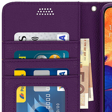Avizar Housse Samsung Galaxy A10 Etui Folio Rangement Carte Support Vidéo violet pas cher