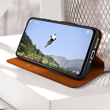 Avizar Étui pour Samsung Galaxy A73 5G Portefeuille Support Vidéo Languette Magnétique  Marron pas cher