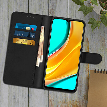 Acheter Avizar Étui Xiaomi Redmi 9 Housse Folio Portefeuille Porte-cartes Fonction Support Noir
