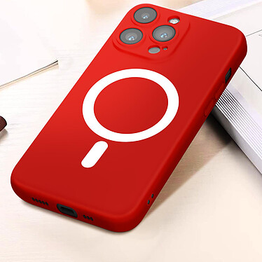 Avis Avizar Coque MagSafe pour iPhone 14 Pro Soft Touch Finition Mate Bords Surélevés  Rouge