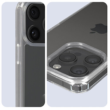 Avizar Coque pour iPhone 15 Pro Max Dos Rigide Contour Silicone Coins Antichocs  Transparent pas cher