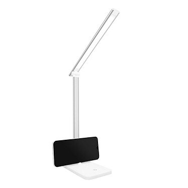 Avizar Lampe de bureau LED pliable avec Fonction support Port de charge USB Blanc