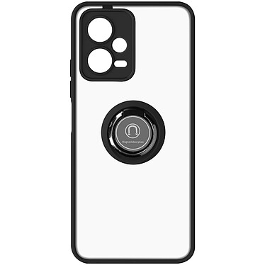 Avizar Coque pour Xiaomi Redmi Note 12 5G Bi-matière Bague Métallique Support Vidéo  Noir