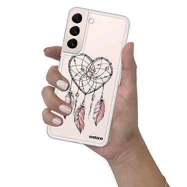 Evetane Coque Samsung Galaxy S22 5G 360 intégrale transparente Motif Attrape coeur Tendance pas cher