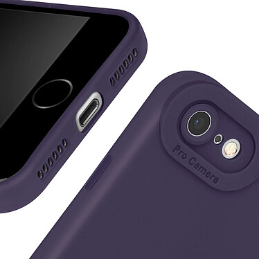 Acheter Avizar Coque pour iPhone 7 / 8 / SE 2020 / SE 2022 Silicone Protection Caméra Violet Foncé