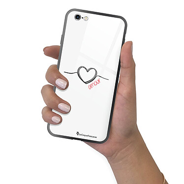 LaCoqueFrançaise Coque iPhone 6/6S Coque Soft Touch Glossy Coeur Noir Amour Design pas cher
