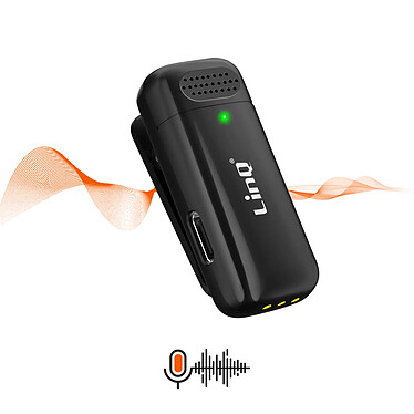 LinQ Microphone Cravate iPhone Sans Fil Réduction de Bruit Lightning Noir pas cher