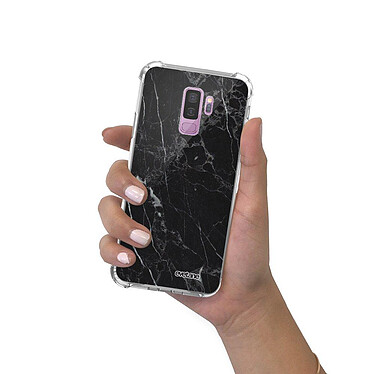 Evetane Coque Samsung Galaxy S9 Plus anti-choc souple angles renforcés transparente Motif Marbre noir pas cher