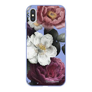 LaCoqueFrançaise Coque iPhone X/Xs Silicone Liquide Douce lilas Fleurs roses
