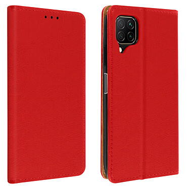 Avizar Étui Huawei P40 Lite Housse Porte-carte Support Vidéo Cuir Véritable rouge