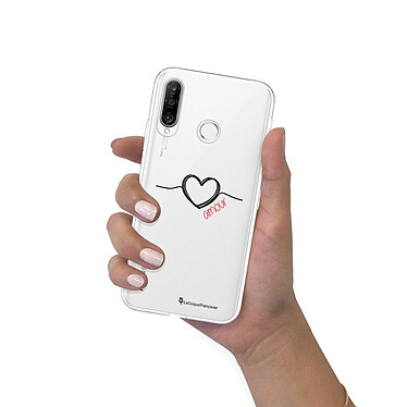 LaCoqueFrançaise Coque Huawei P30 360 intégrale transparente Motif Coeur Noir Amour Tendance pas cher