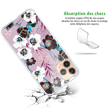 Avis LaCoqueFrançaise Coque iPhone 11 Pro Max 360 intégrale transparente Motif Fleurs parme Tendance