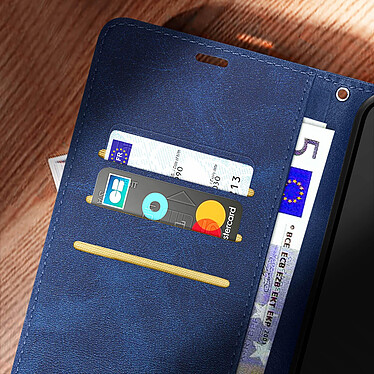 Acheter Avizar Étui Portefeuille Bleu  pour Xiaomi Redmi Note 12 5G et 4G série Bara Soft Leather, Support Vidéo