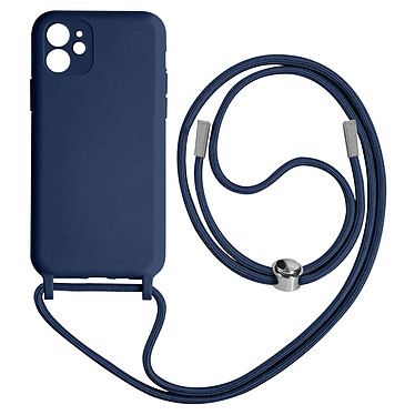 Avizar Coque Cordon pour iPhone 11 Semi-rigide Lanière Tour du Cou 80cm  Bleu