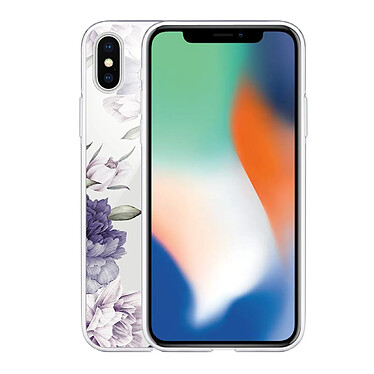 Acheter LaCoqueFrançaise Coque iPhone X/Xs silicone transparente Motif Pivoines Violettes ultra resistant