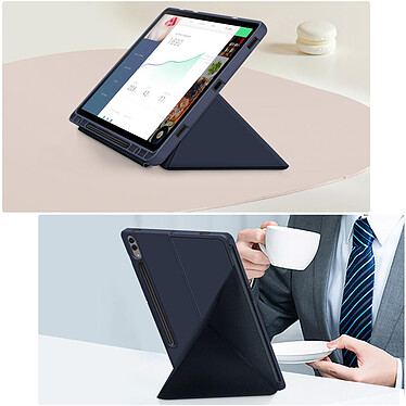 Avis Avizar Étui pour Samsung Galaxy Tab S9 Clapet Origami Support Différents Angles  Bleu Nuit