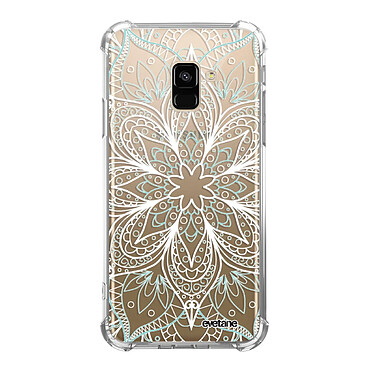 Evetane Coque Samsung Galaxy A8 2018 anti-choc souple angles renforcés transparente Motif Mandala Turquoise