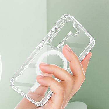 Avizar Coque Magsafe pour Samsung Galaxy S23 Silicone gel Coins renforcés  Transparent pas cher