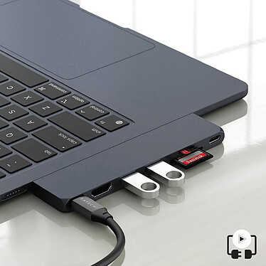 Avis Satechi Hub Macbook Pro Hub Slim Noir, USB USB-C HDMI 4K Lecteur Carte