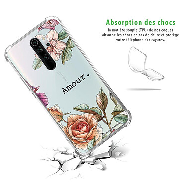 Avis LaCoqueFrançaise Coque Xiaomi Redmi Note 8 Pro anti-choc souple angles renforcés transparente Motif Amour en fleurs