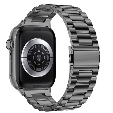 Avizar Bracelet pour Apple Watch Ultra 49mm / Series 8 et 7 45mm / Series SE 2, SE, 6, 5 et 4 44mm / Series 3, 2 et 1 42mm Acier Inoxydable Noir