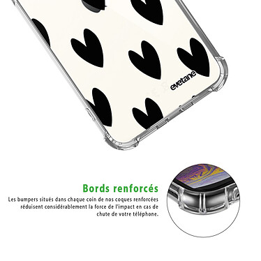 Acheter Evetane Coque iPhone 11 anti-choc souple angles renforcés transparente Motif Coeurs Noirs
